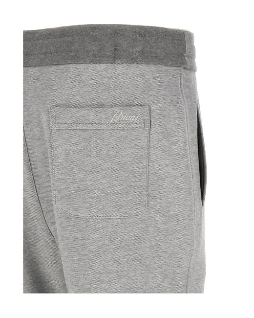 Brioni Gray Essential Stretch Joggers for men