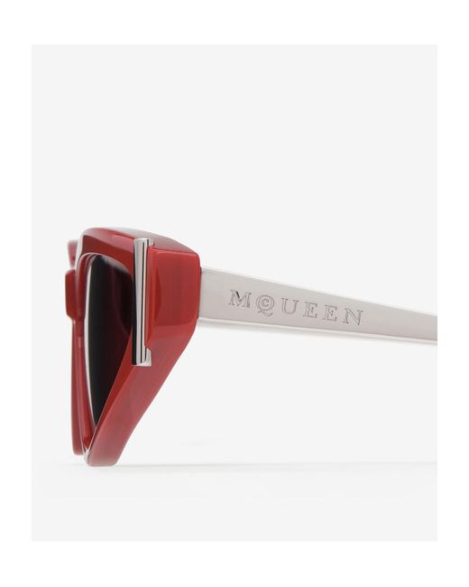 McQueen Pink T-Bar Cat-Eye Frame Sunglasses