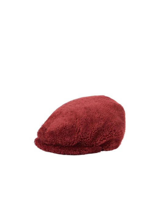 Brunello Cucinelli Red Shearling Beret