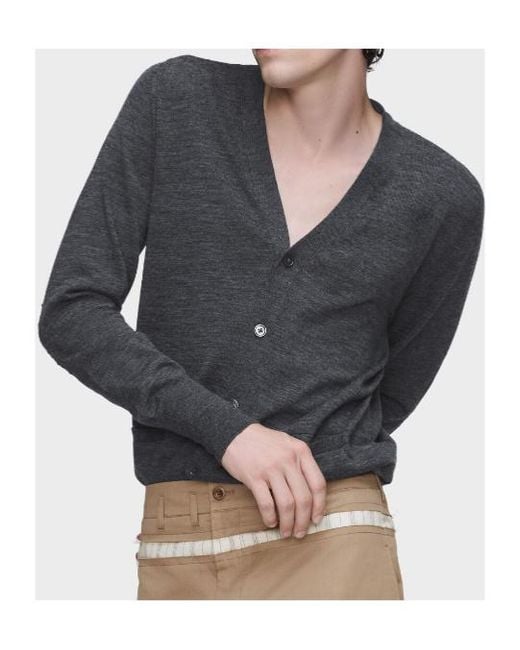 Maison Margiela Blue V-Neck Cardigan for men
