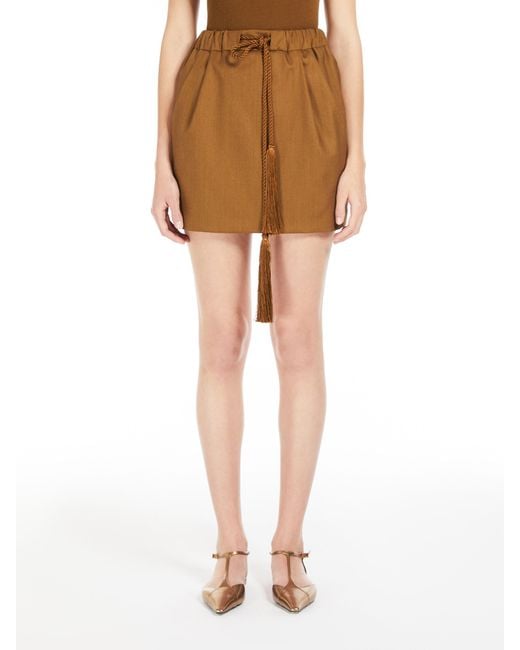 Max Mara Brown Tabarin Tassel Detailed Mini Skirt