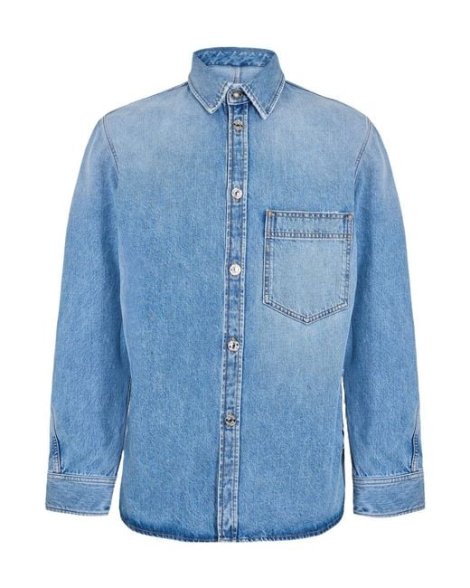 Givenchy Blue Washed Denim Shirt for men