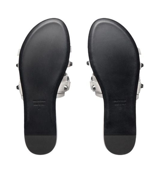 Balenciaga White Stud Detailed Slip-On Sandals