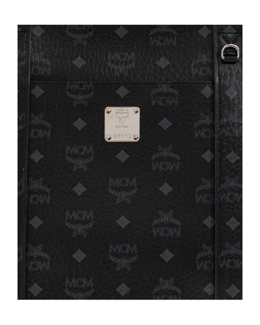 MCM Black Aren Monogram Large Tote Bag
