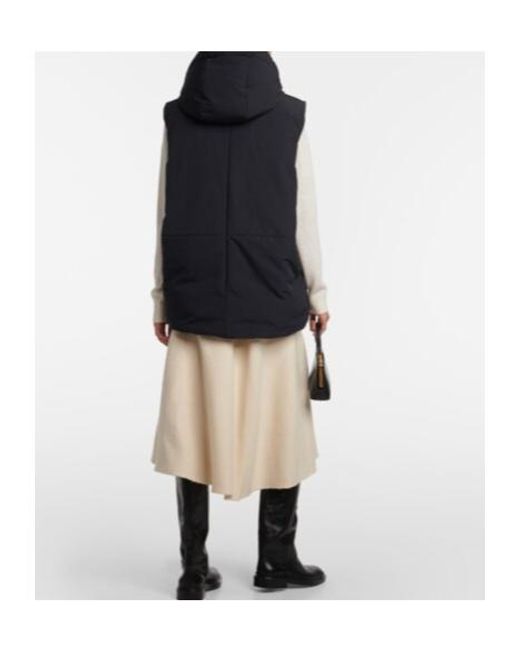 Jil Sander Blue Oversized Hooded Down Vest