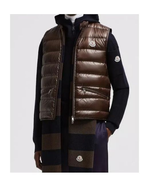 Moncler Brown Gui Zip-Up Padded Gilet for men