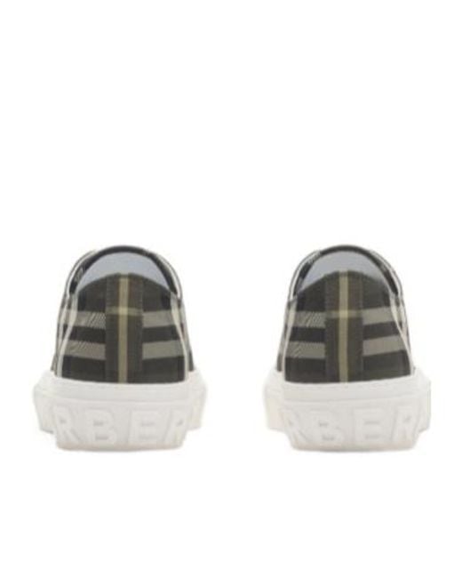 Burberry Multicolor Checked Low-Top Sneakers for men
