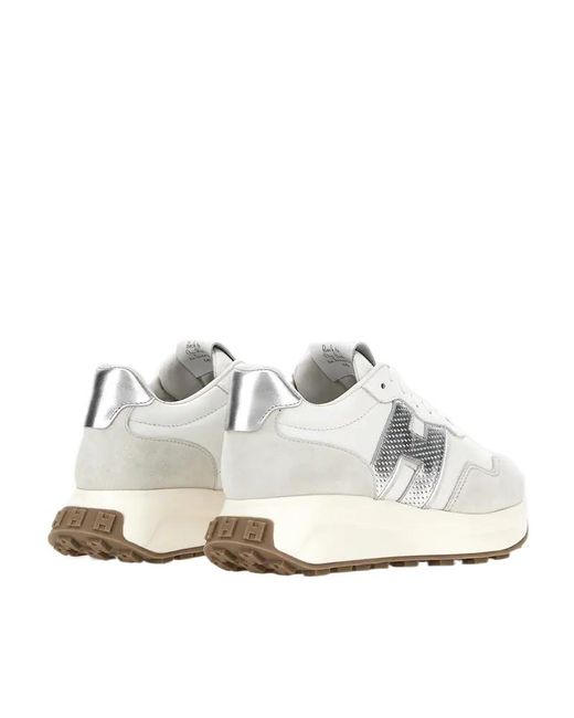 Hogan White Low Top Lace-Up Sneakers