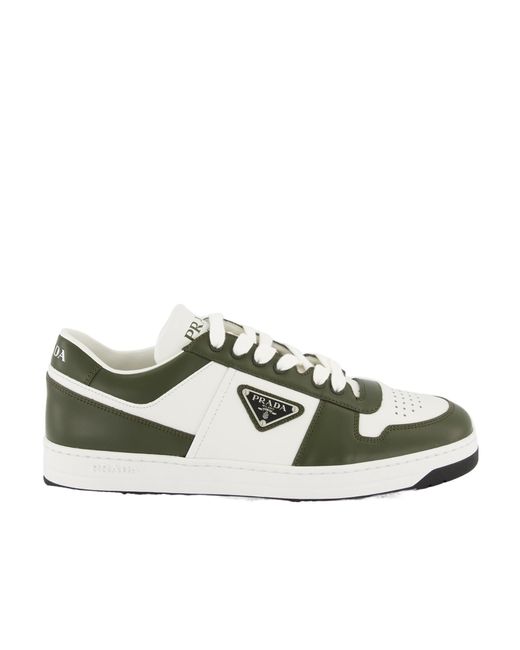 Prada Green Downtown Lace-Up Sneakers for men