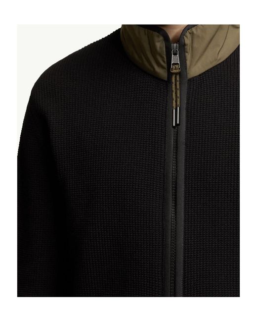 Moncler Black Logo Patch Zip-Up Cardigan for men