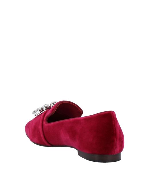 Dolce & Gabbana Red Round Toe Loafers