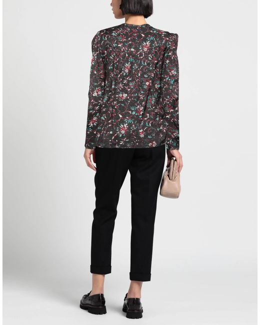 Isabel Marant Black Floral Long-Sleeve Shirt