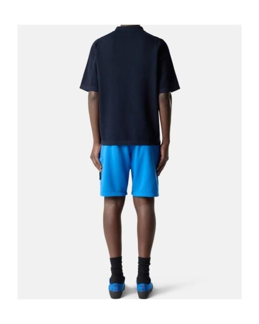 Stone Island Blue Regular-Fit Jogger Shorts With Cargo Pocket for men