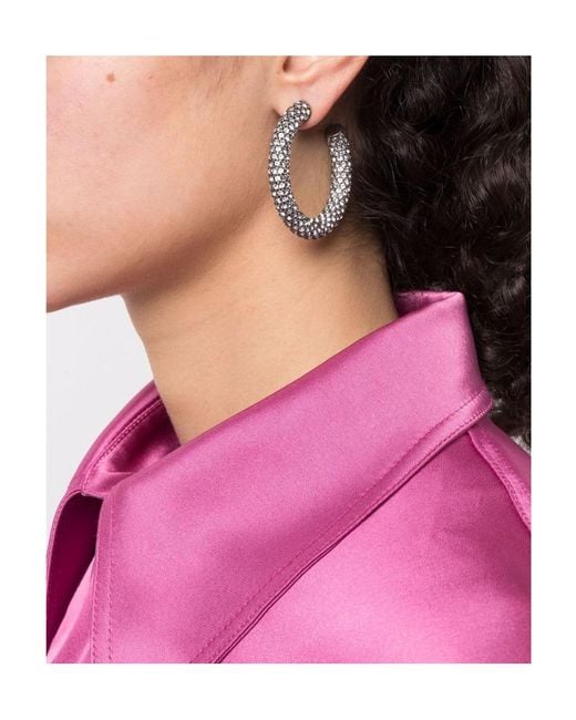 AMINA MUADDI Metallic Logo Earrings