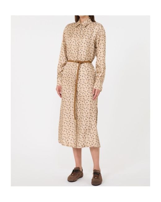 Max Mara Natural Long-Sleeved Dress
