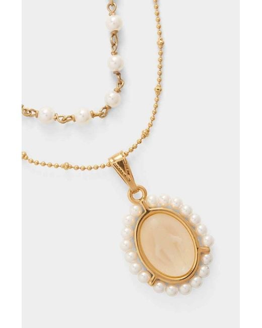 DSquared² White Pendant Bead Necklace for men