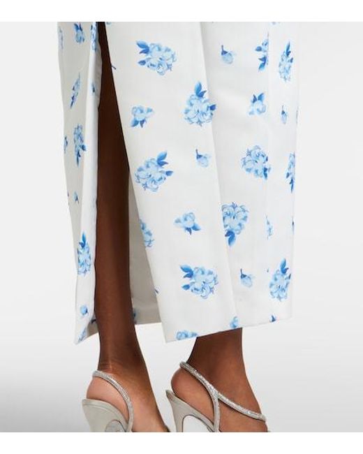 Leo Blue Jessica Floral Bustier Gown