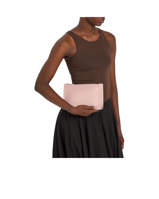 Totême  Pink Trifold Satin Clutch