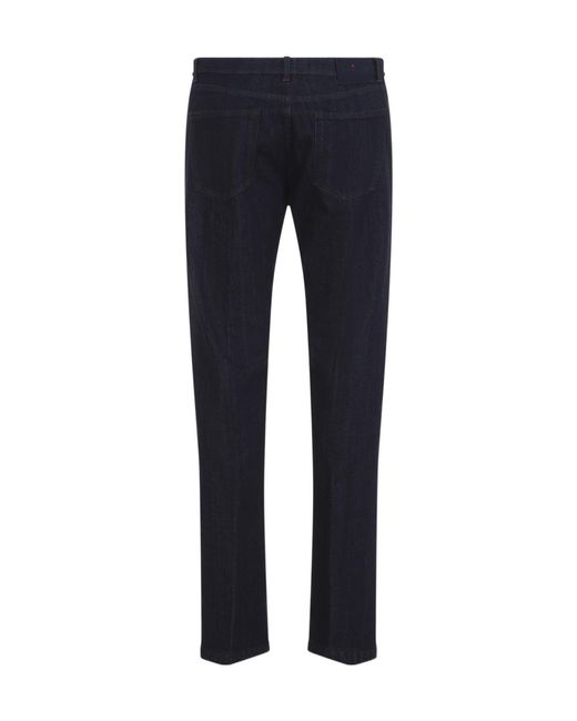Kiton Blue Casual Pants With Belt Loops for men