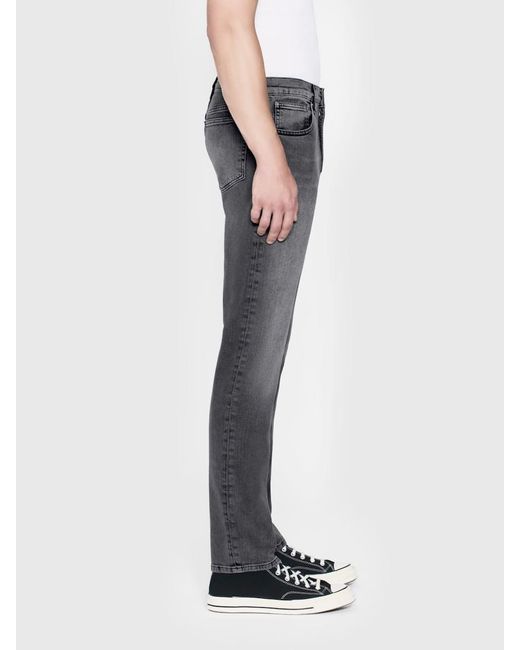 FRAME Blue Mid-Waist Straight Pants