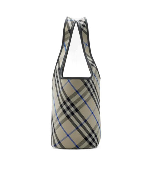 Burberry Gray Small Check Tote. Bag