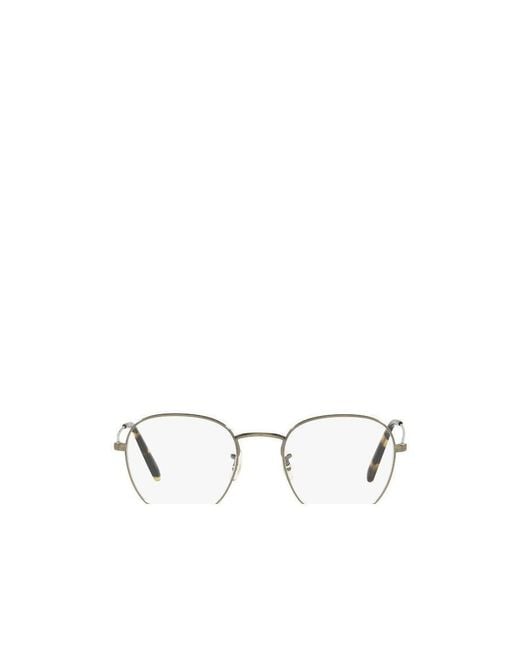 Oliver Peoples White Round-Frame Glasses for men