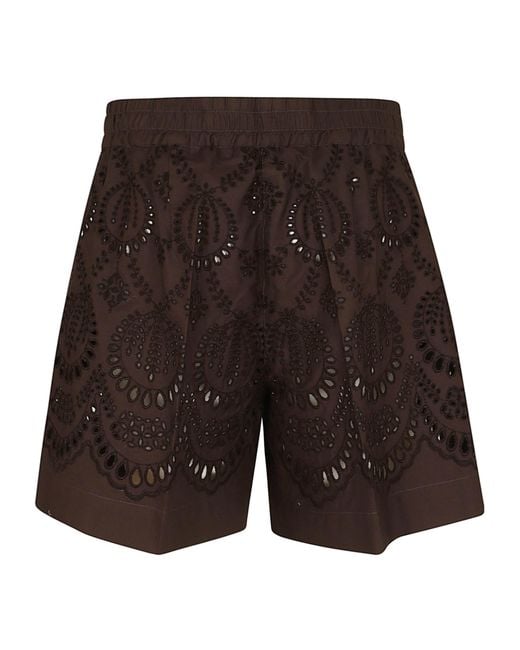 P.A.R.O.S.H. Gray Cannes Embroidered Shorts