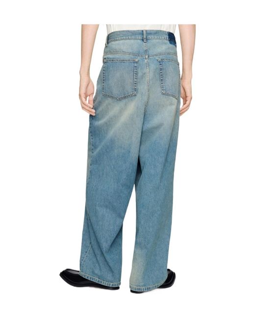 Maison Margiela Blue Wrap-Front Faded Jeans for men