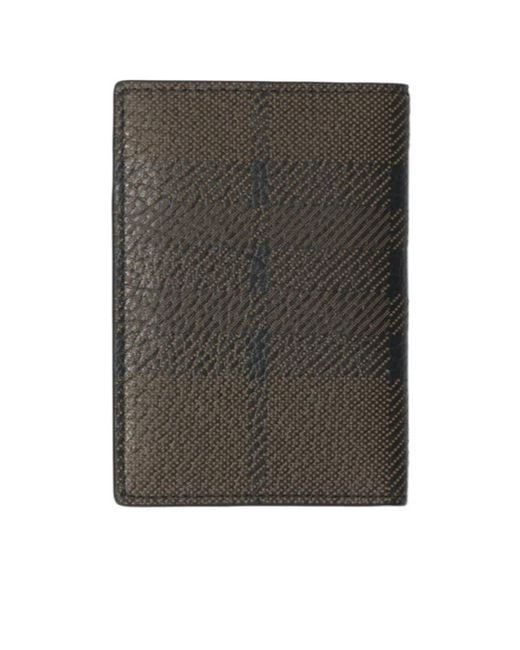Burberry Gray B-Shield Bi-Fold Wallet for men