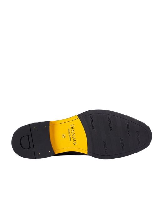 Doucal's Black Tassel Leather Loafers for men