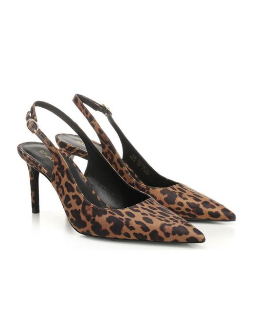 Stuart Weitzman Brown Pointed High-Heeled Sandals