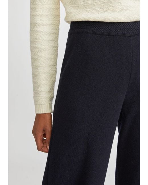 Loro Piana Blue Wide-Legged Casual Pants