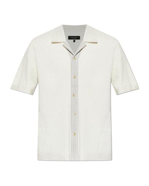 Rag & Bone White Short-Sleeve Button-Up Shirt for men