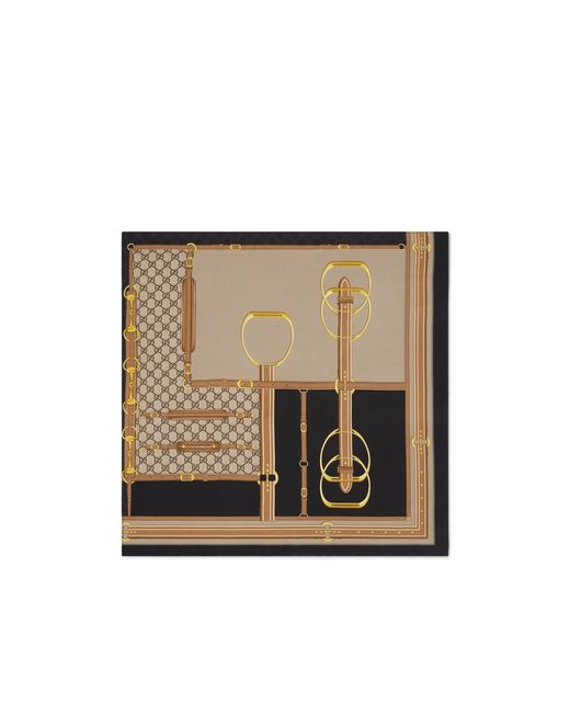 Gucci Natural Printed Twill Scarf