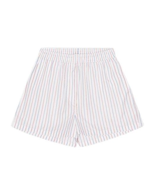 REMAIN Birger White Christensen Striped Poplin Shorts