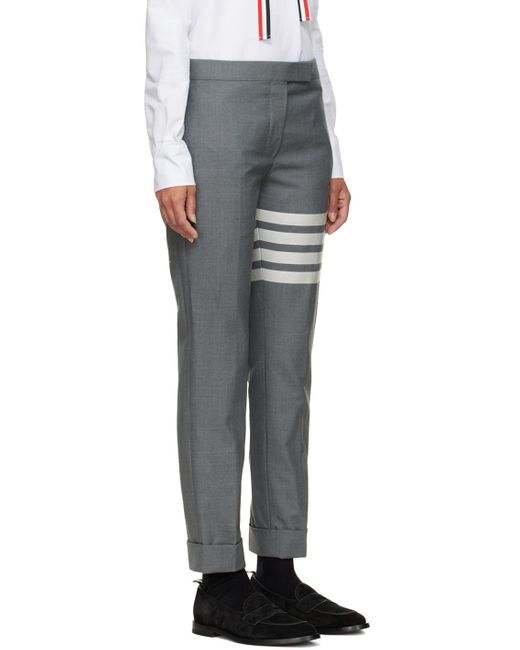 Thom Browne Gray 4-Bar Tailored Cropped Pants
