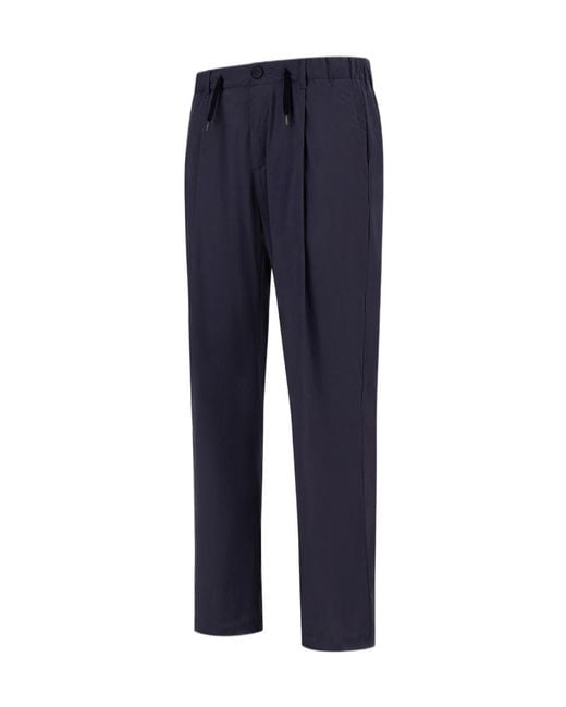 Herno Blue Drawstring-Waist Tapered Trousers for men