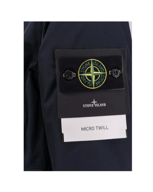 Stone Island Blue Compass Patch Long Parka for men