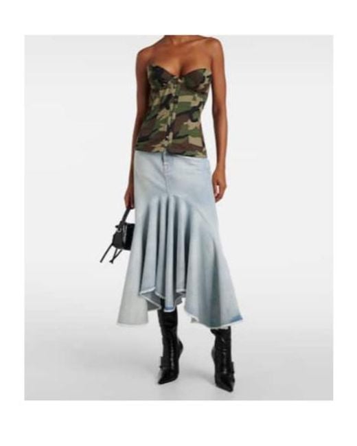 Vetements Blue Godet Denim Midi Skirt