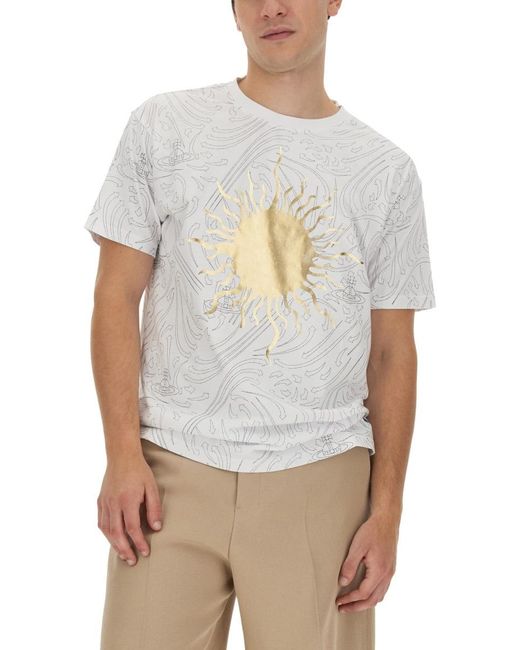 Vivienne Westwood White Graphic Printed Crewneck T-Shirt for men