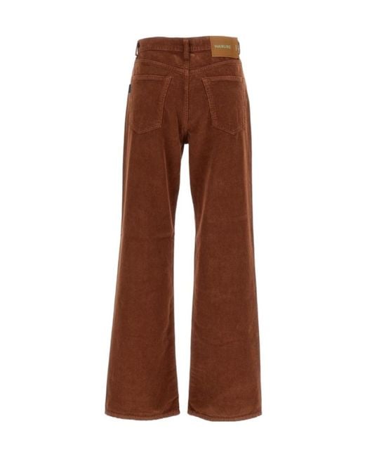 Haikure Brown Korea Velvet Pier Condury Trousers