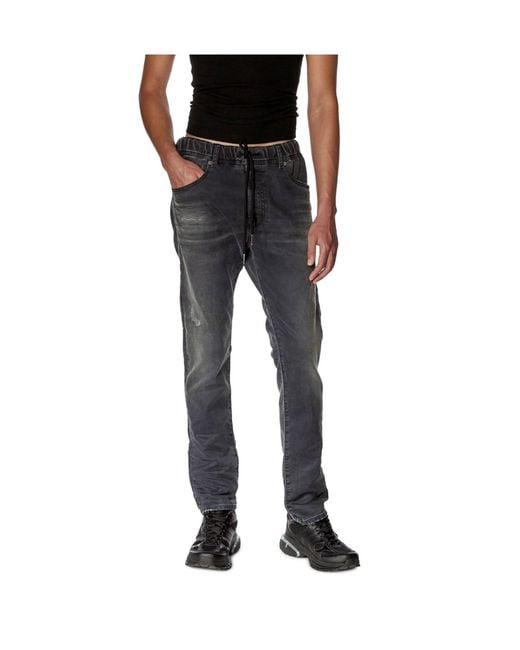 DIESEL Gray Drawstring Jeans for men
