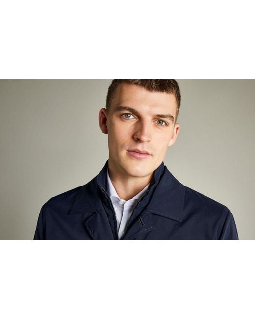 Fay Blue Single-Breasted Long-Sleeved Coat for men