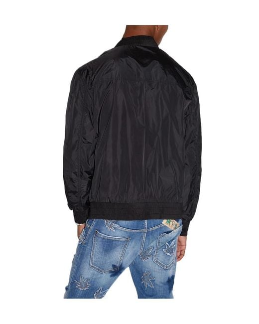 DSquared² Blue Logo-Printed Zipped Jacket for men