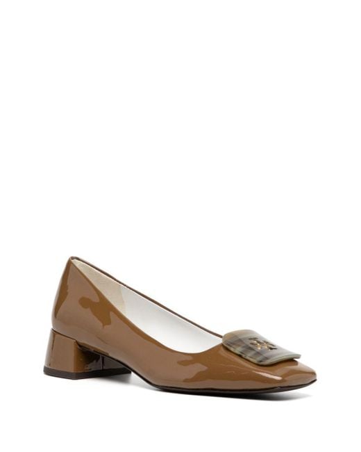 Tory Burch Brown Block Heel Pumps