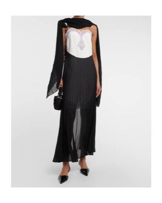 Christopher Kane Black Mrs Robinson Lac-Trimmed Midi Dress With Cape