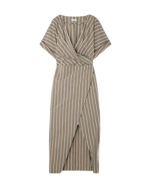 Brunello Cucinelli Natural Short Sleeve Dress