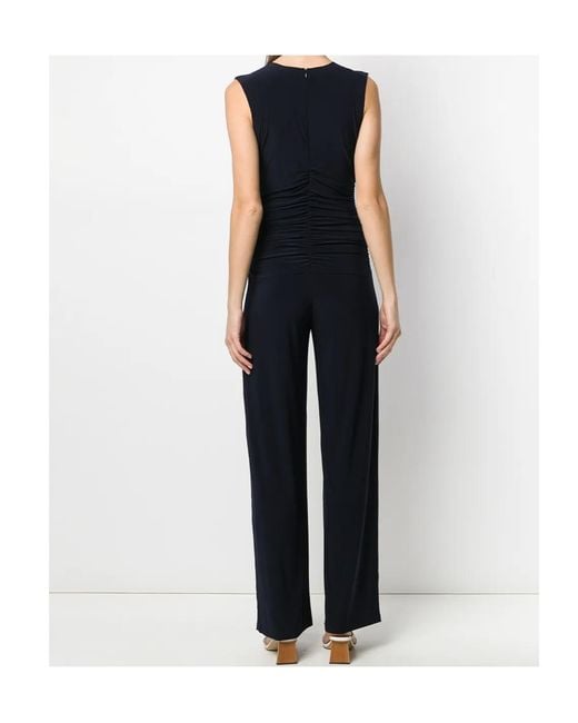 Norma Kamali Blue Sleeveless V-Neck Jumpsuit