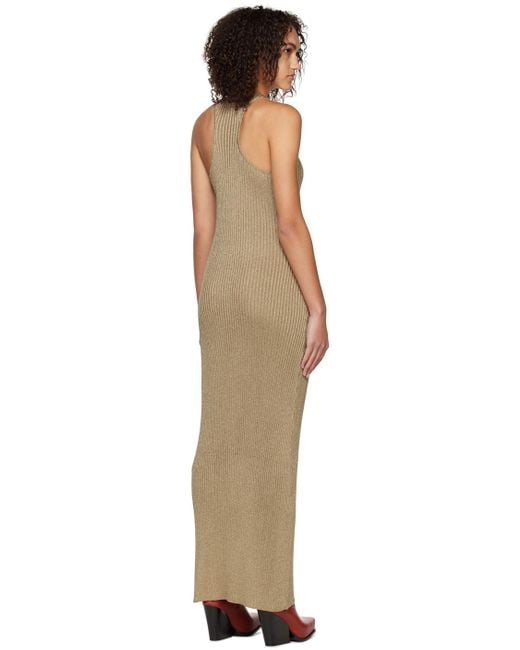 Stella McCartney Natural Sleeveless Knit Midi Dress