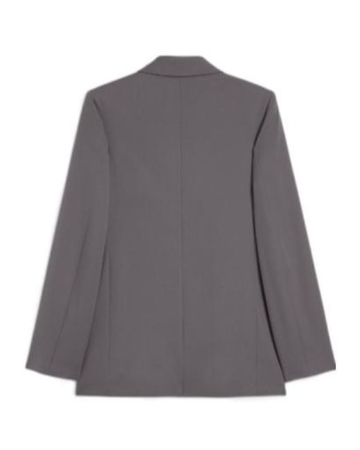 Jil Sander Gray Gabardine Double Breasted Blazer
